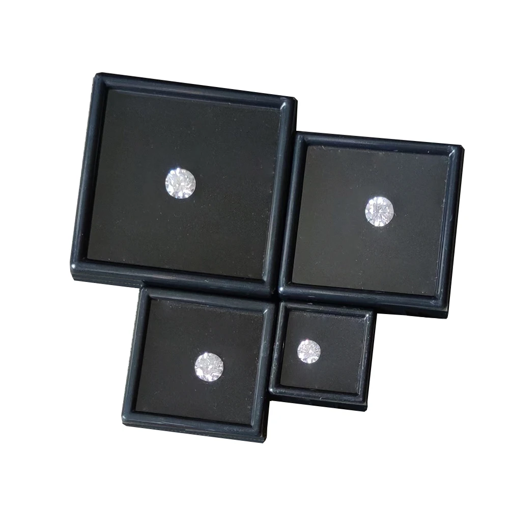 

3cm/4cm/5cm/6cm Loose Diamond Jewelry Storage Box Gemstone Packaging Organizer Pendant Coin Badge Gift Packaging Box 10Pcs Black