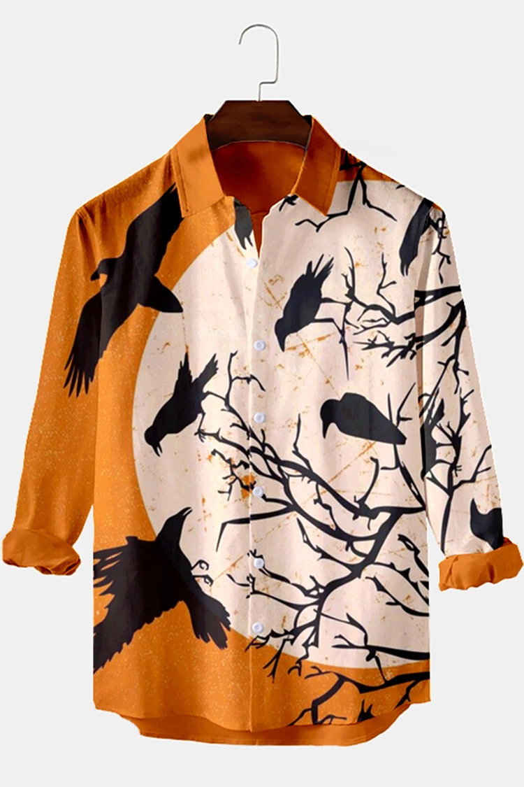

Y2k Spring/Autumn New Men's Shirts 3d Orangutan Print Long Sleeve Blouse Casual Fashion Shirts Oversized Tee Shirt Man Clothes