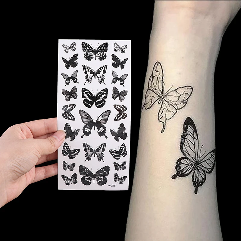 

1Sheet Waterproof Temporary Tattoo Stickers Butterfly Theme Tattoo Stickers Women Neck Hand Body Art Fake Tattoo