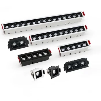 밝기 조절 가능한 오목한 사각 Led 천장 그릴 조명, 3W 6W 9W 15W 20W 30W 110V 220V Led 선형 조명 CERR COB 스포트 램프 다운 라이트