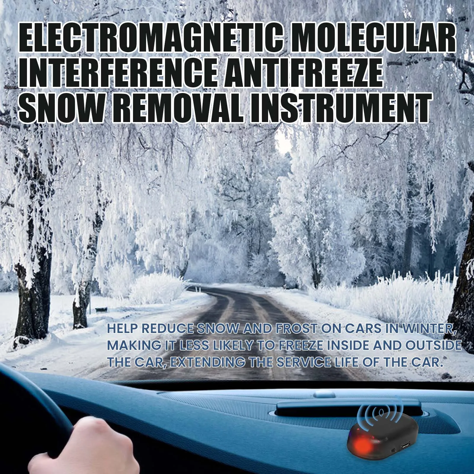 Car Snow Removal Tool - Windshield De-Icing & Snow Melting, Fast-Acting, Portable Mini De-Icer
