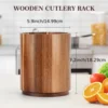 Extra Large Acacia Wood Utensil Holder - 360° Rotating Countertop Organizer, 19.3cm Kitchen Storage for Spoons, Whisks 6