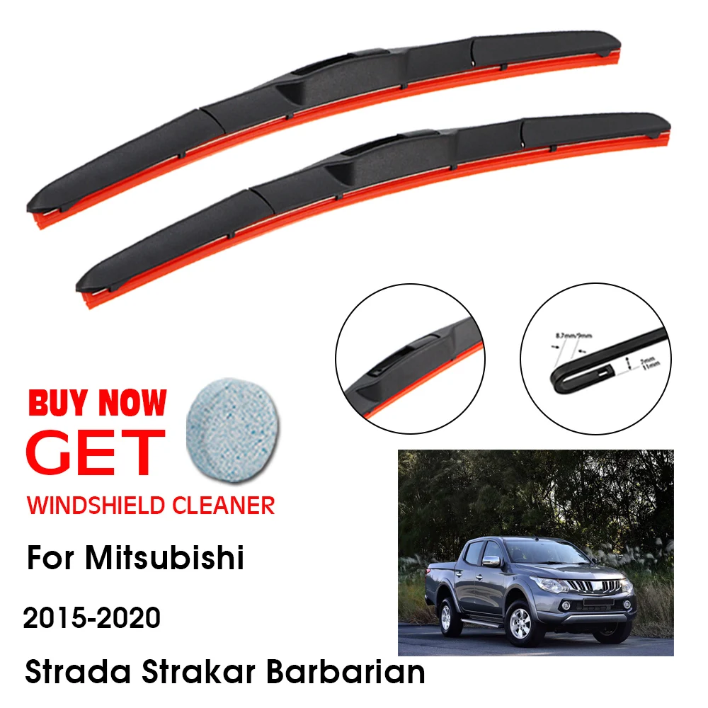 

Car Wiper For Mitsubishi Strada Strakar Barbarian 22"+18" 2015-2020 Front Window Washer Windscreen Windshield Silica Gel Blades