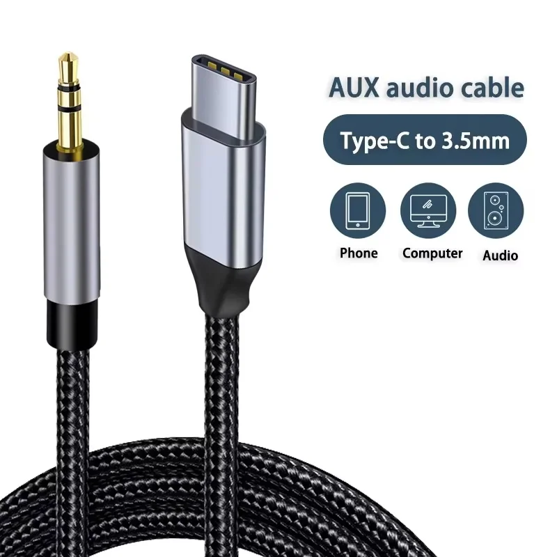 USB Type C to 3.5mm Audio Aux Cable for Headphones and Speakers