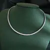 Andara 925 Sterling Silver Necklace Zircon Chain Necklace Women Fashion Simple Engagement Wedding Charm Jewelry 4mm 45cm 3