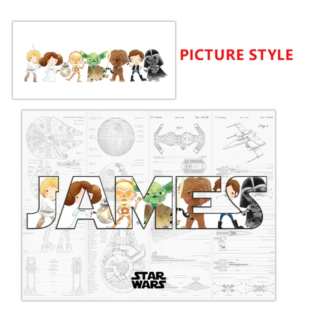 Personalized Star Wars Name Word Art Print Mandalorian ...