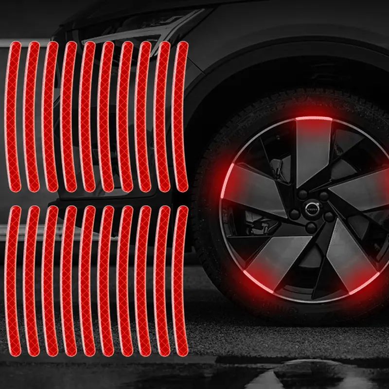 20pcs Car Wheel Hub Reflective Sticker Tire Rim Reflective Strips Luminous for Night Driving Car Bike Motorcycle Wheel Sticker - Image 9