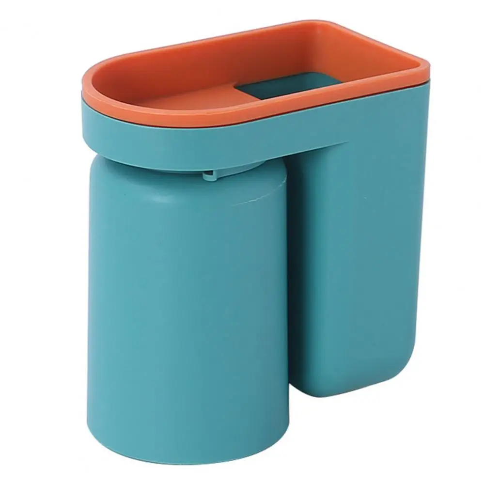 

Toothbrush Cup Holder Wall Mounted Bathroom Toothbrush Holder with Cup Two-in-one Toothpaste Organizer Punch-free for Easy