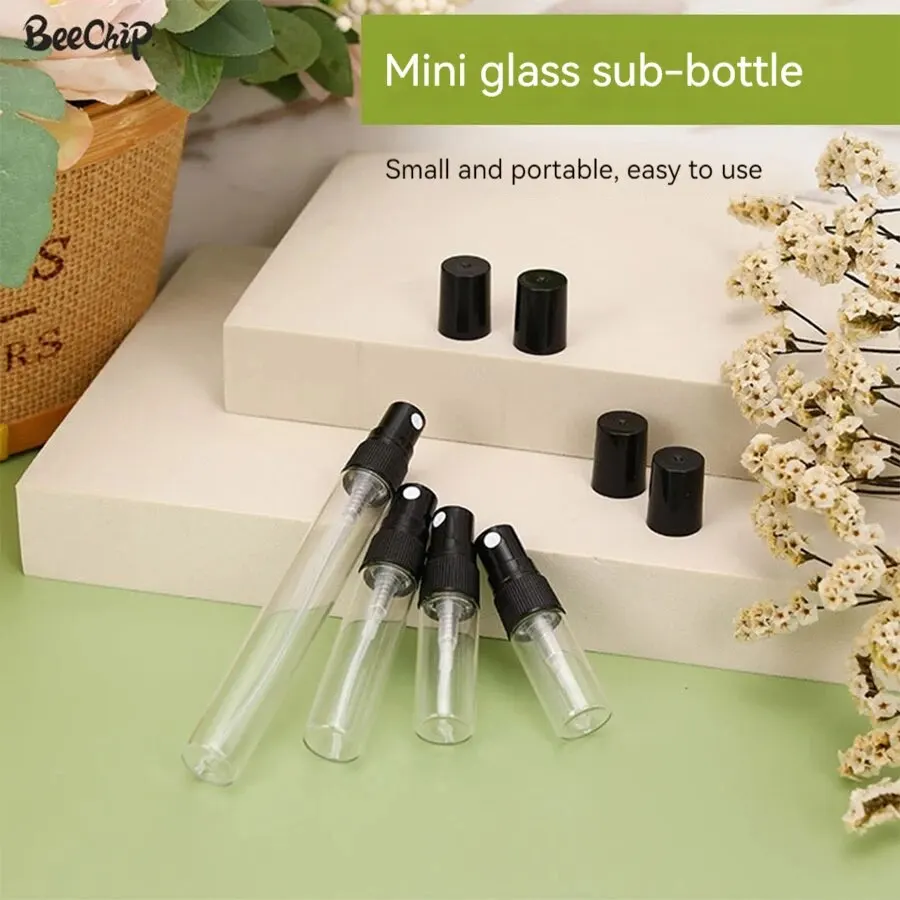 5PCS 10ML Clear Mini Perfume Glass Bottle Empty Cosmetic Bottle Sample Test Tube Thin Glass