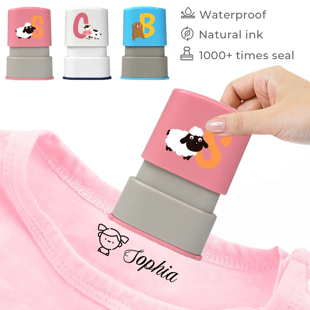 Timbro con nome personalizzato panni per bambini vestiti per l'asilo per bambini  timbri con nome personalizzato impermeabile sigillo con nome di  abbigliamento per cartoni animati - AliExpress