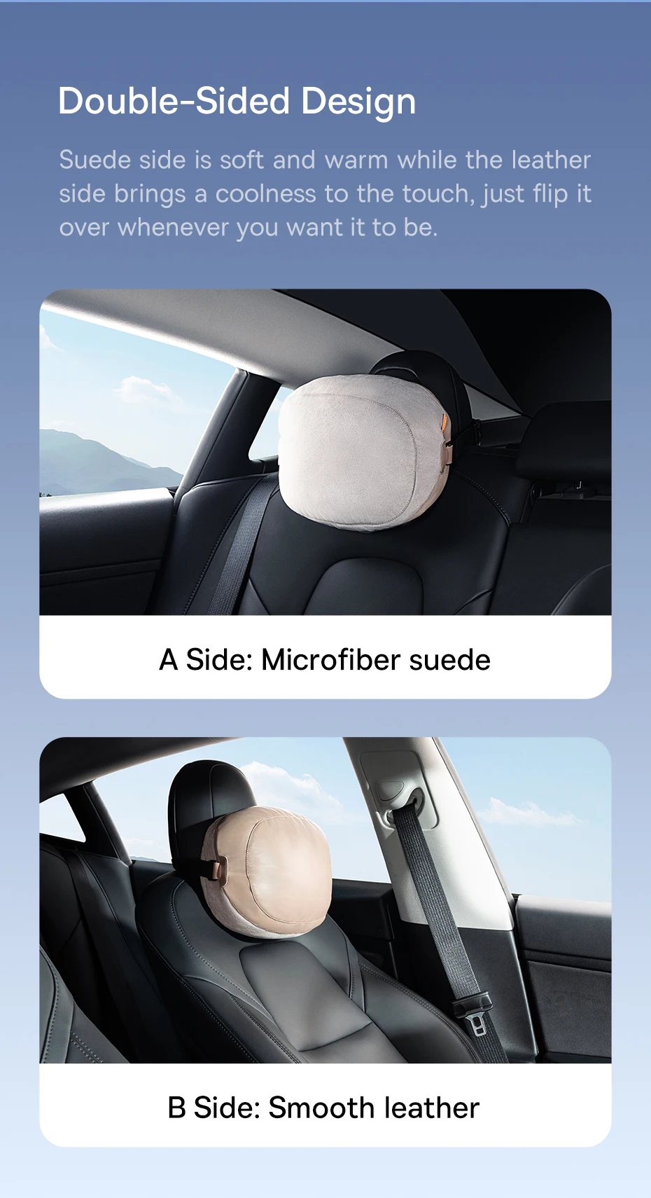 Baseus Car Lumbar Headrest Neck Pillow Support Cotton Soft Neck
