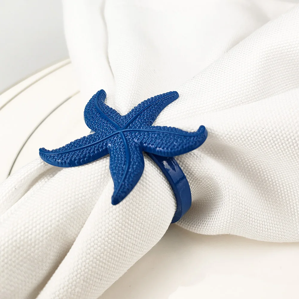 6 PCS Coastal Sea Creatures Metal Napkin Rings Nautical Napkin Holders For Home D&eacute;cor Dining Table Banquet Family Gathering napkin ring