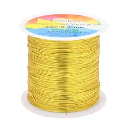 Fadeless Copper Clad Steel Sculpting Wire - Bendable Metal for Craft, Floral, and Jewelry Making, 100m/328ft (Gold)