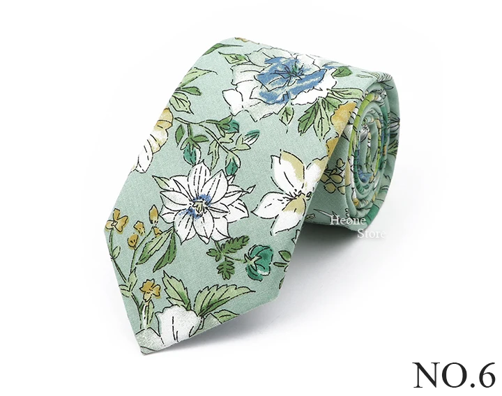 New Chic Floral Tie For Men Women 100% Cotton Beautiful Elegant Flower Necktie White Blue Narrow Skinny Wedding Casual Cravat