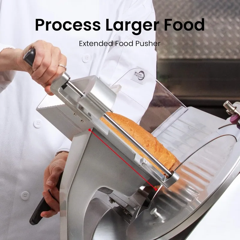 Toogood 8.7" Commercial Slicer 180w, 1/4 HP Electric Meat Slicer, Italian Carbon Steel Blade, Quiet Performance, Semi-frozen