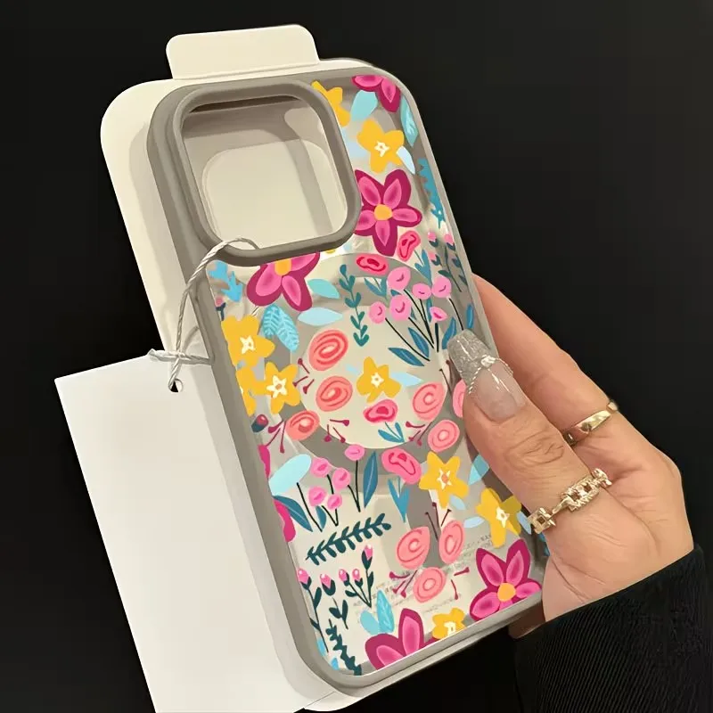 Vibrant Floral Magnetic Shock-Absorbing Phone Case