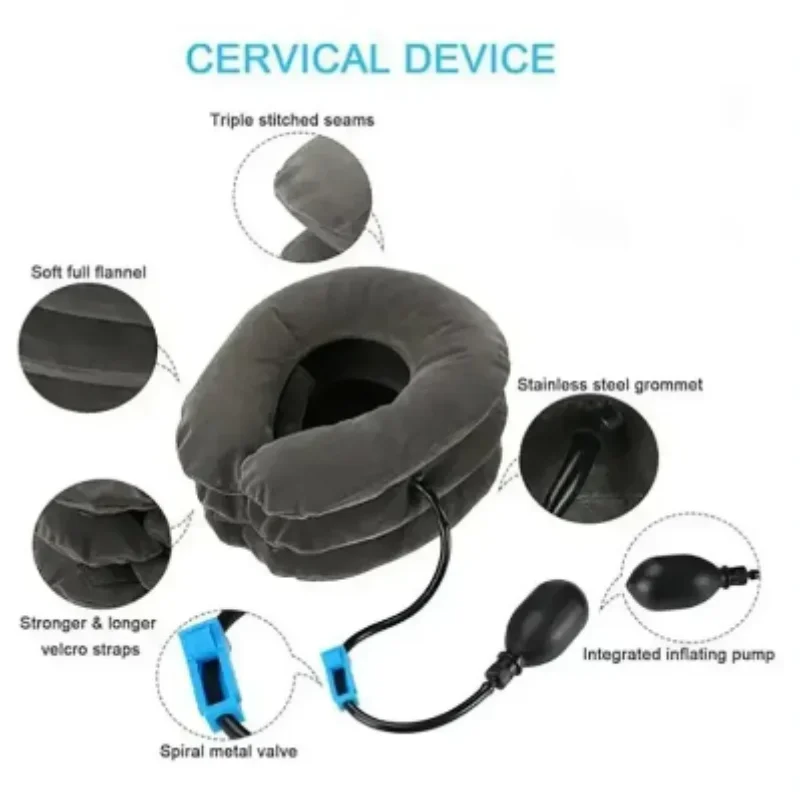 وسادة طبية نفخ للرقبة لإطالة الفقرات وتخفيف الألم - الصورة 4