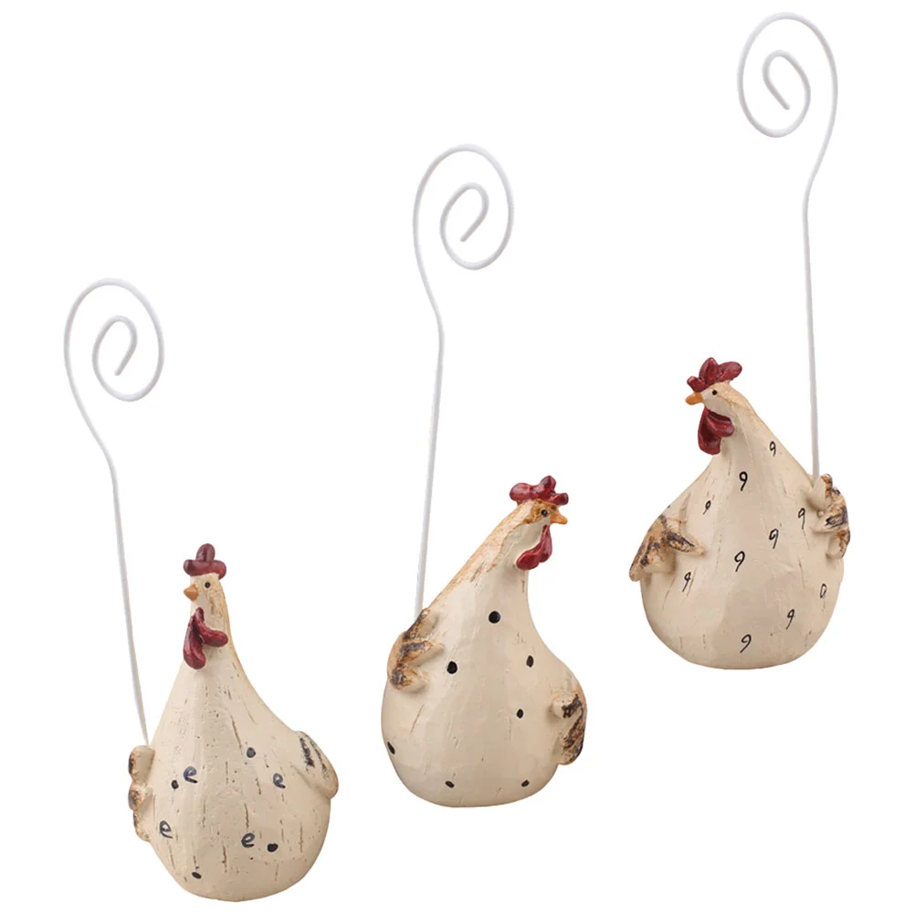 

Homoyoyo Easel Stand 3Pcs Place Holder Desktop Novelty Chicken Picture Holder Stand Table Number Holder Invitation Card