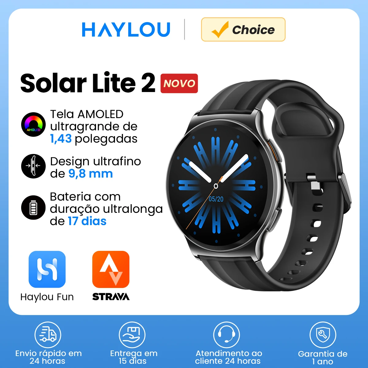 HAYLOU Solar Lite 2 Smartwatch AMOLED