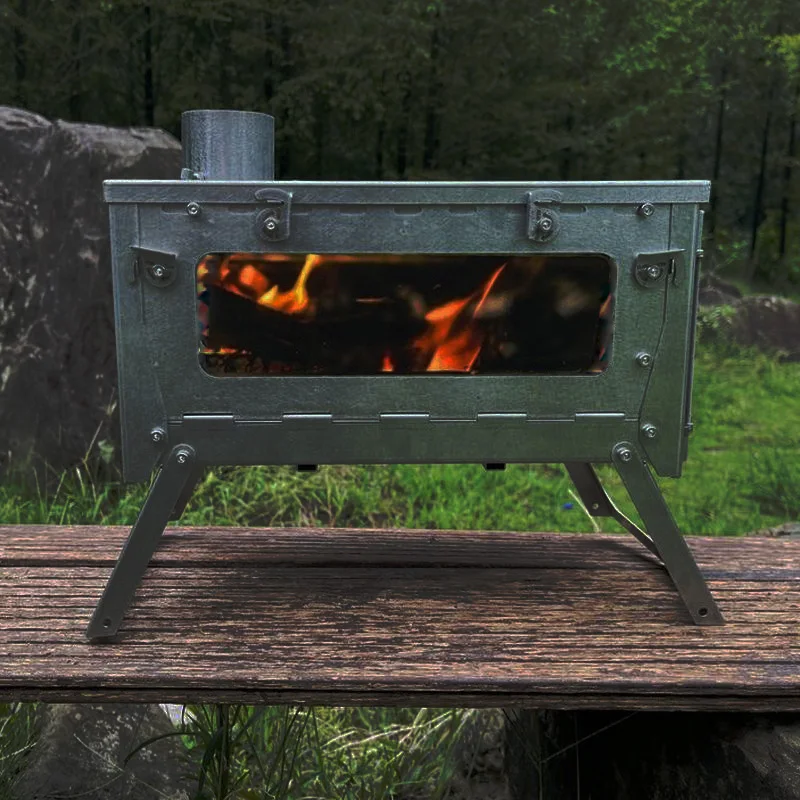 Tryhomy Camping Folding Titanium Stove Outdoor Tent Heater Portable Wood  Burner Brazier Stainless Steel Furnace with Accessories - AliExpress