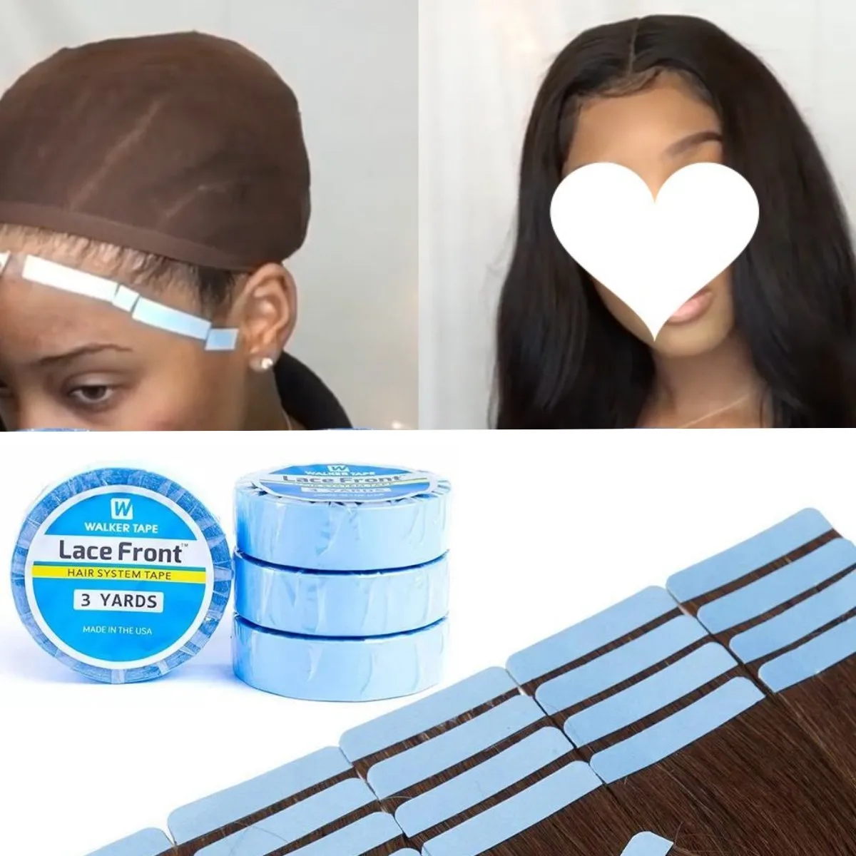 3Yards Walker Tape Lace Front Hair System Tape Double Side Strong Hold 1-2 Settimane Rotolo Di Nastro Adesivo In Pizzo Di Lunga Durata Per Frontale