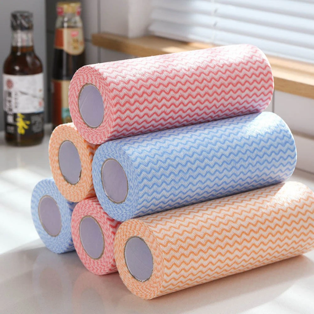 

50pcs/roll Disposable Dish Cloths Multi-purpose Non-woven Cleaning Towel Reusable Bamboo Towels For Kitchen Towel Dishes Cloth