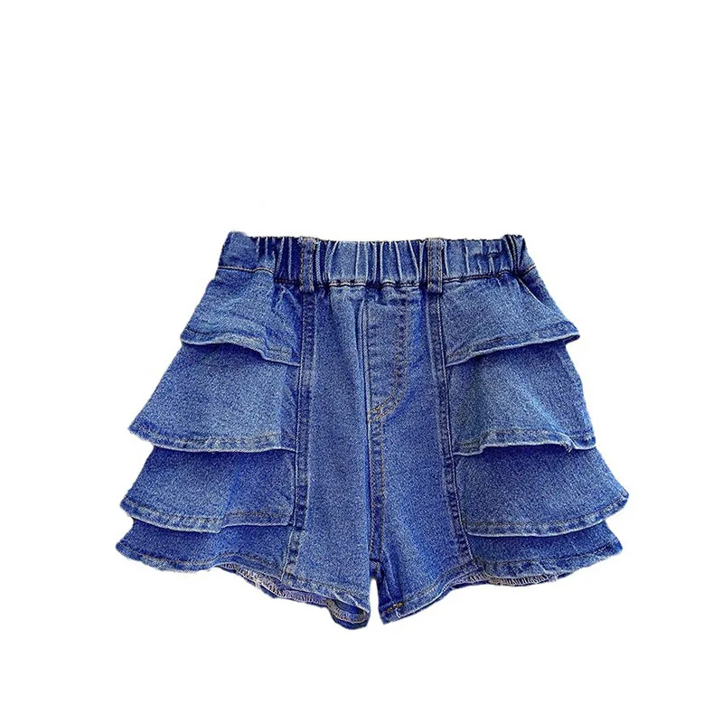 Kids Denim Shorts Cute Solid Color Jeans Pants