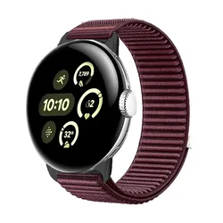 Nylon Sports Bracelet Watchband Replacement - Adjustable Strap, Universal Size for Pixel Watch 3 45mm (Plum color)