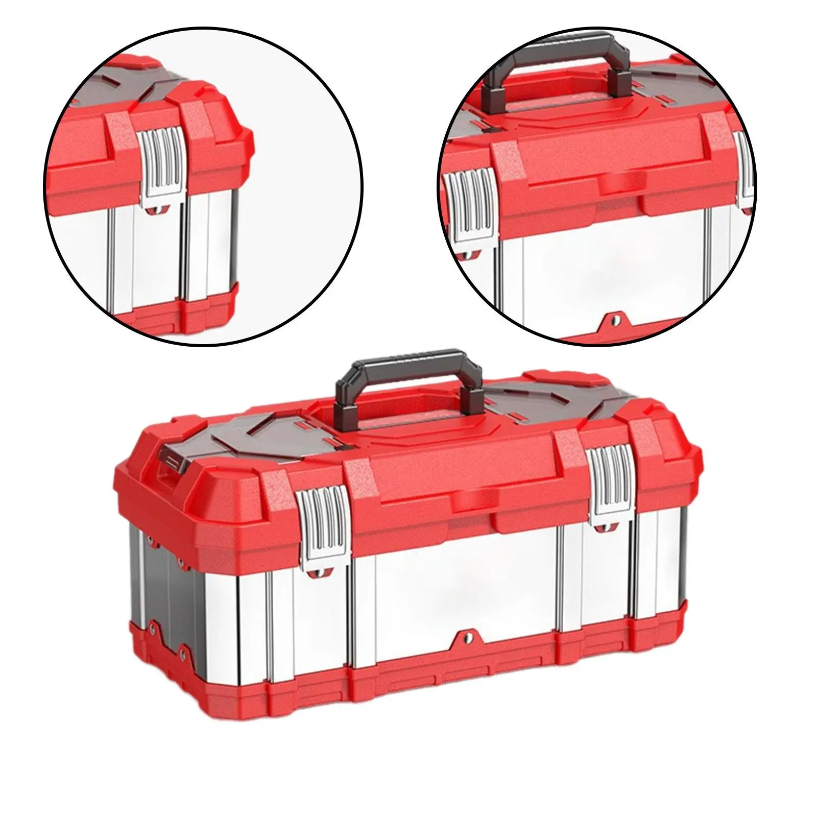 Stainless Steel Tool Box Tool Storage Case for Plumber Home Car Trunks