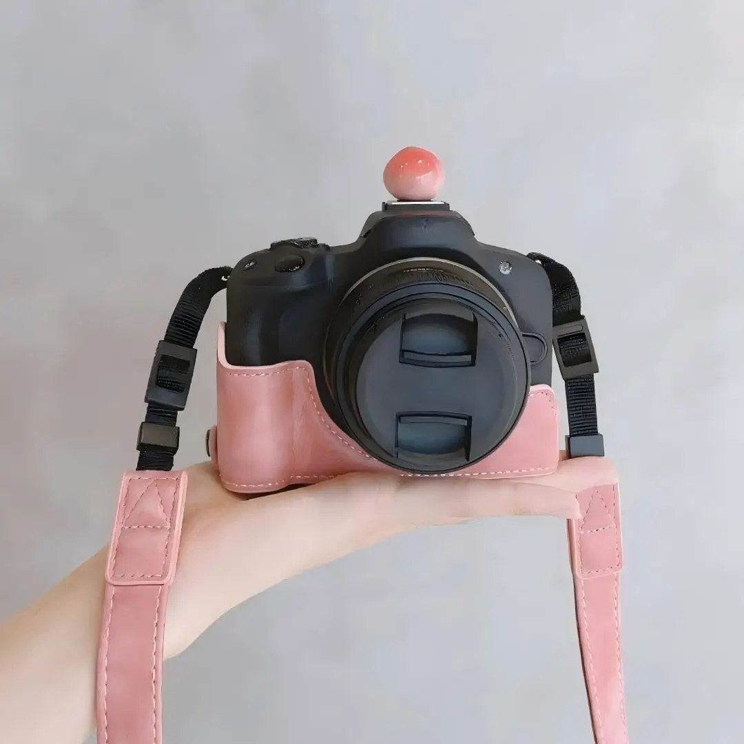 라이카 Q2 후지 X100V X-T5 ZV-1 캐논 EOS R5 니콘 Z5 카메라 액세서리용 귀여운 복숭아 핫슈 커버