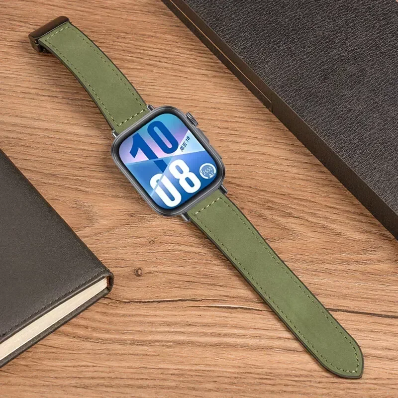 Luxurious Soft Leather and Silicone Magnetic Buckle Bracelet Strap - Premium Sports Band Correa