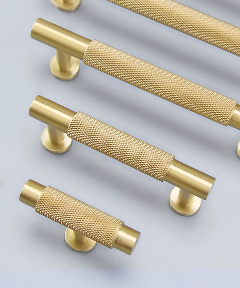 

Brass Textured Cabinet Handles, Wardrobe Drawers, T-shaped Furniture Door Handles, Suitable For Wardrobe Drawers