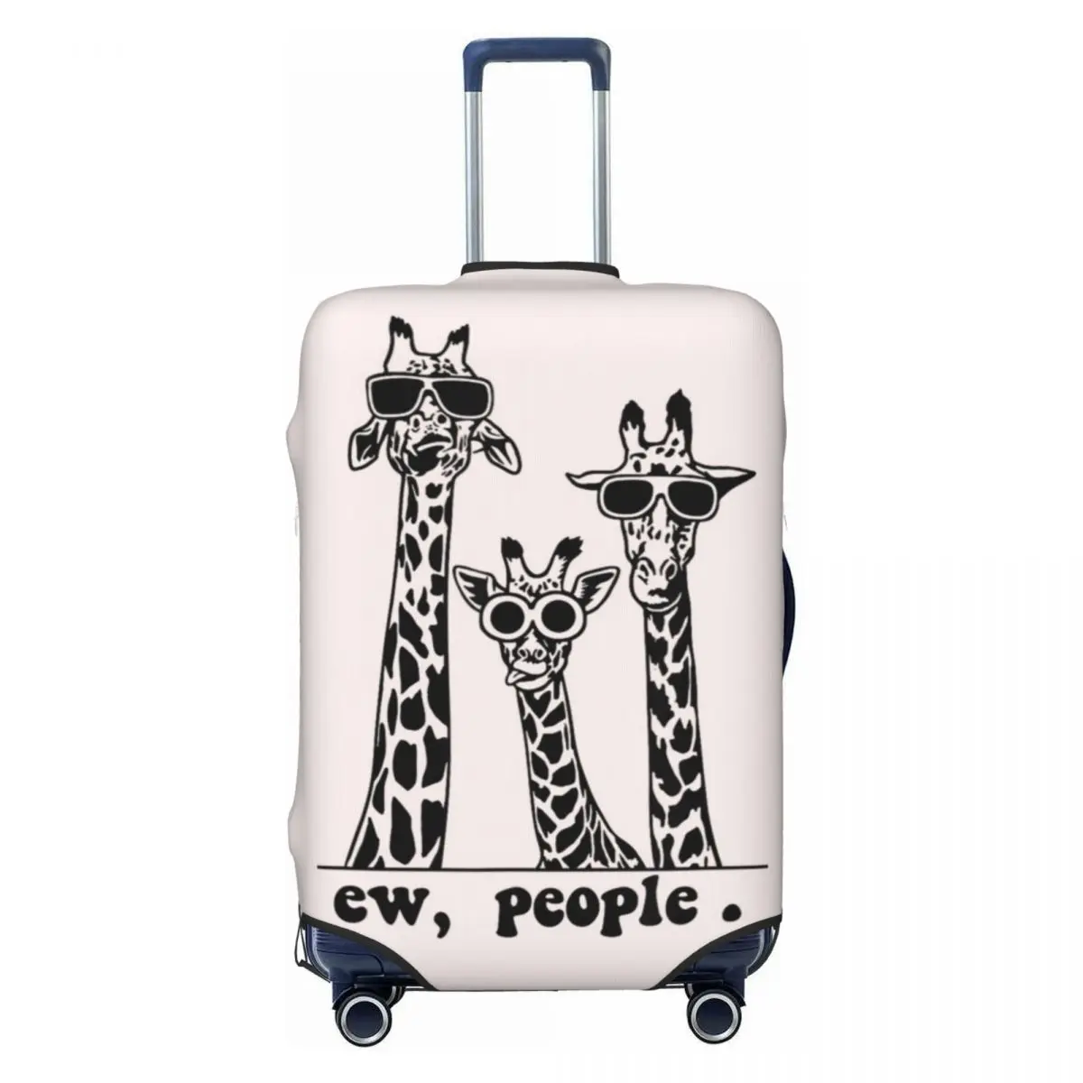Cute Giraffe Family Printed Suitcase Cover Wildlife Fashion Travel Protection Flight Useful Luggage Supplies