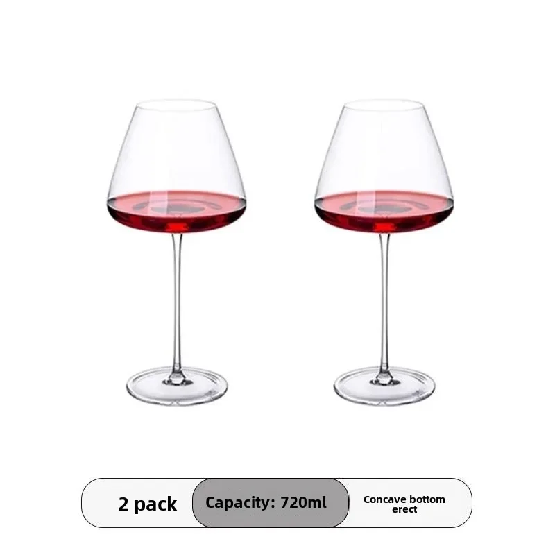 720ml Crystal Burgundy Wine Glass Stemware, Luxury Modern Fluted Design, Dishwasher Safe Elegant Home Use Gift for Wine Tasting
