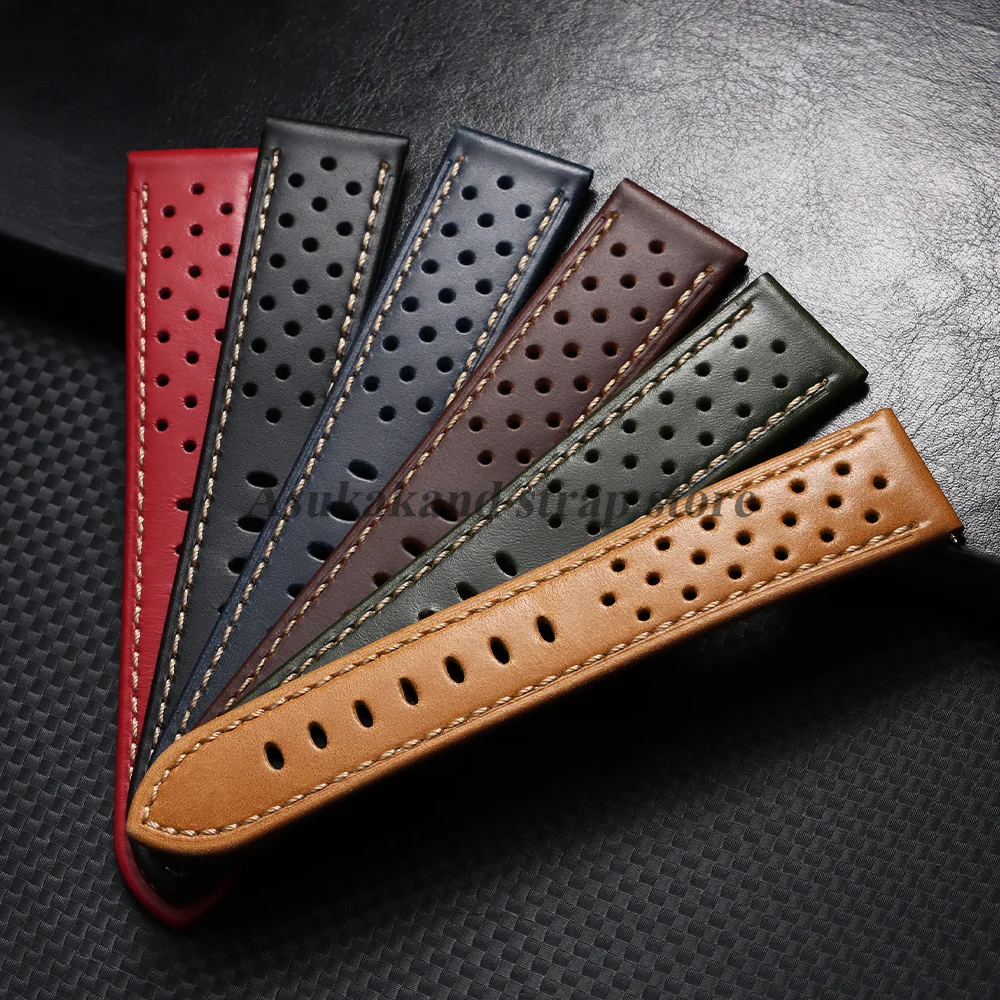 Elegant Cowhide Leather Strap with Butterfly Buckle - Soft & Breathable Business Men's Bracelet