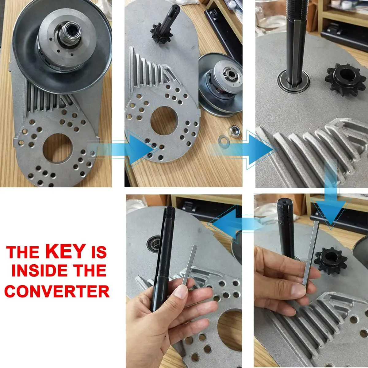 212CC Torque Converter 6.5 HP 3/4" Go Kart Mini Bike Comet Clutch 10T 40/41 &12T 35 Chain Predator Driver Pulley Replacement Set