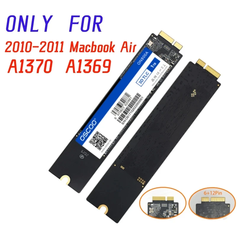 SATA3 SSD for MacBook Air 2010 2011 A1369 A1370 Hard Drive 256GB