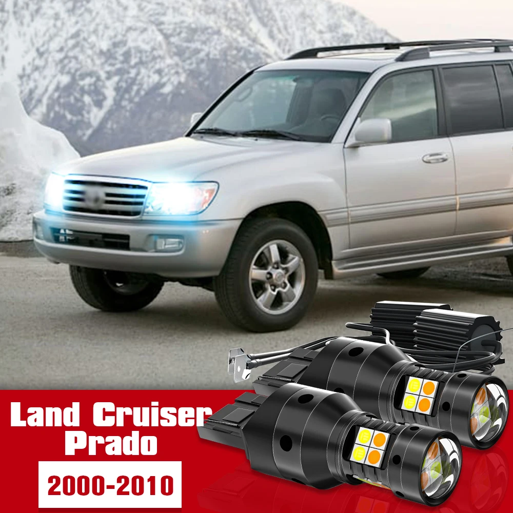 

2pcs LED Accessories Dual Mode Turn Signal+Daytime Running Light DRL For Toyota Land Cruiser Prado 2000-2010 2006 2007 2008 2009