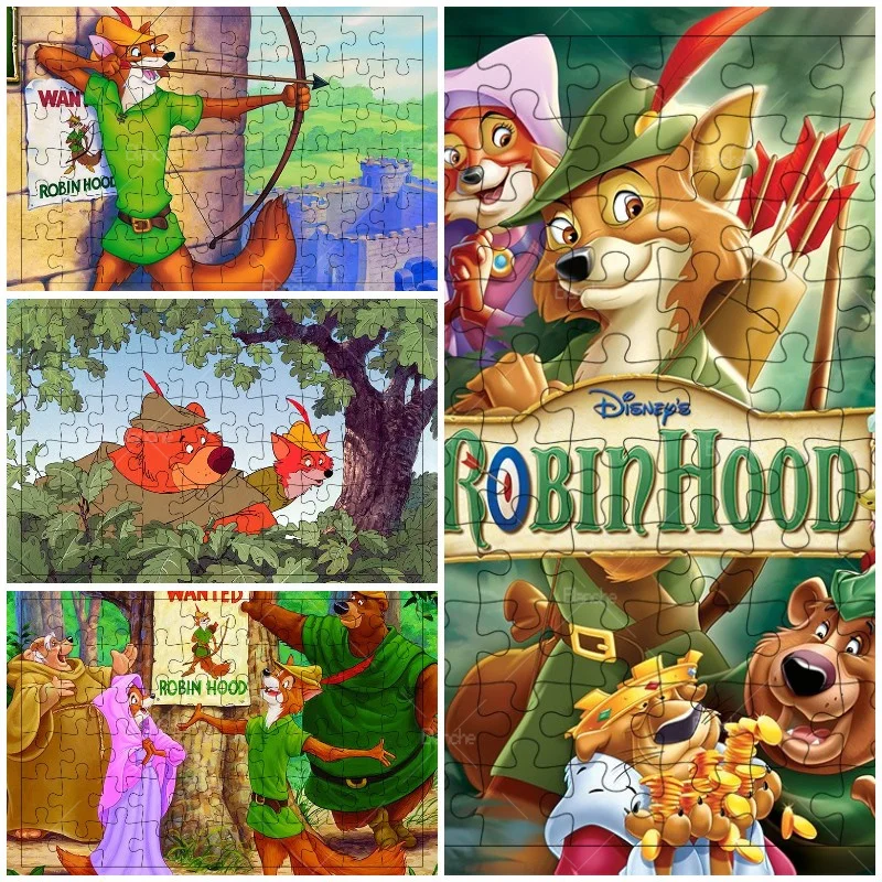 Disney Robin Hood Cartoon Images Movie 300 500 1000PCS Puzzles Game Toys  Wooden Jigsaw Kids Hobby For Gift Desk Room Ornaments - AliExpress
