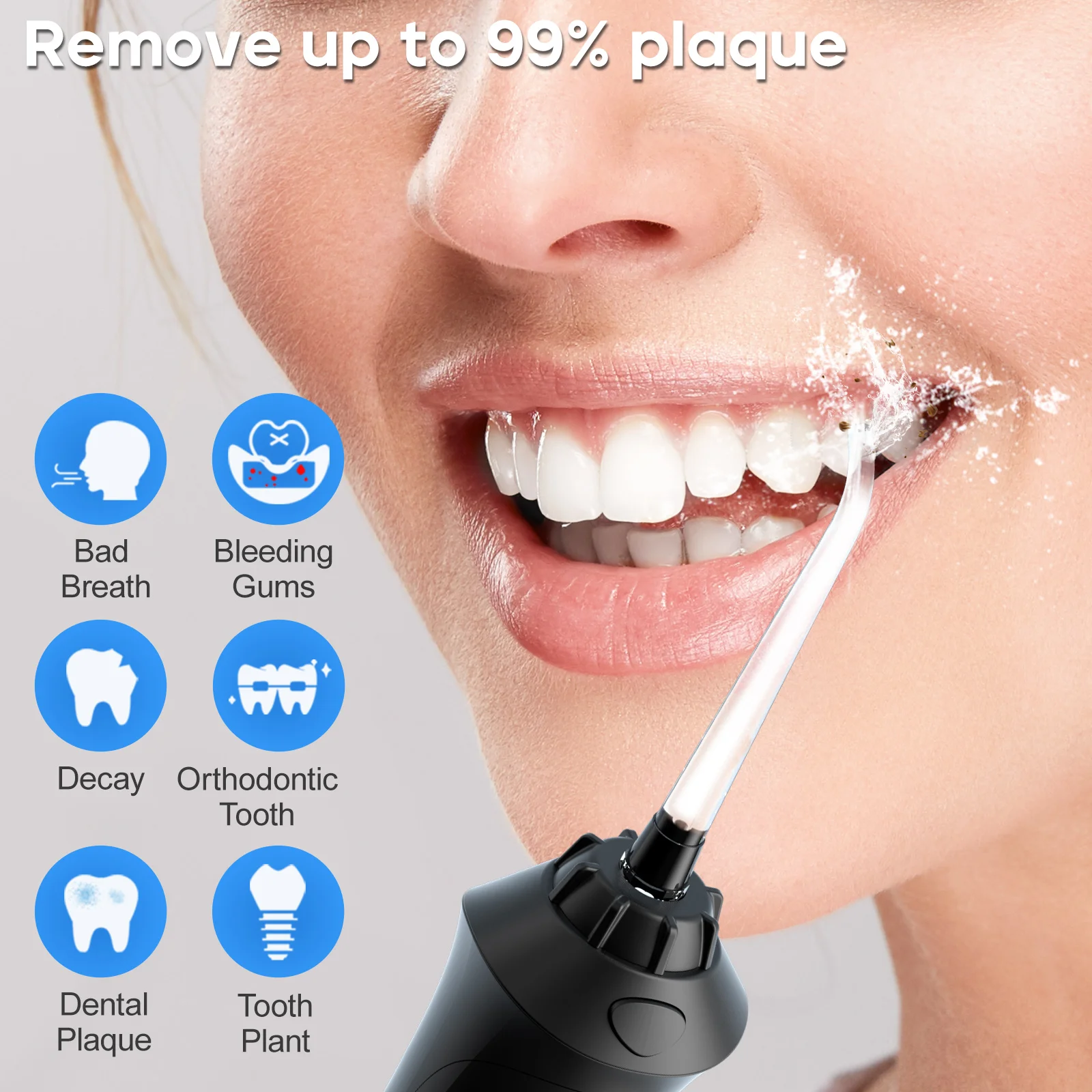 Dental Water Flosser SEAGO New Oral Dental Irrigator Portable Water Flosser USB Rechargeable 3 Modes DIY Mode IPX7 Water For Cleaning Teeth SG833