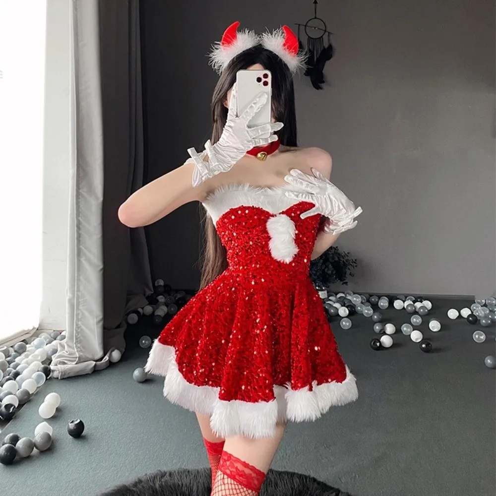 Red Velvet Christmas Costume for Women