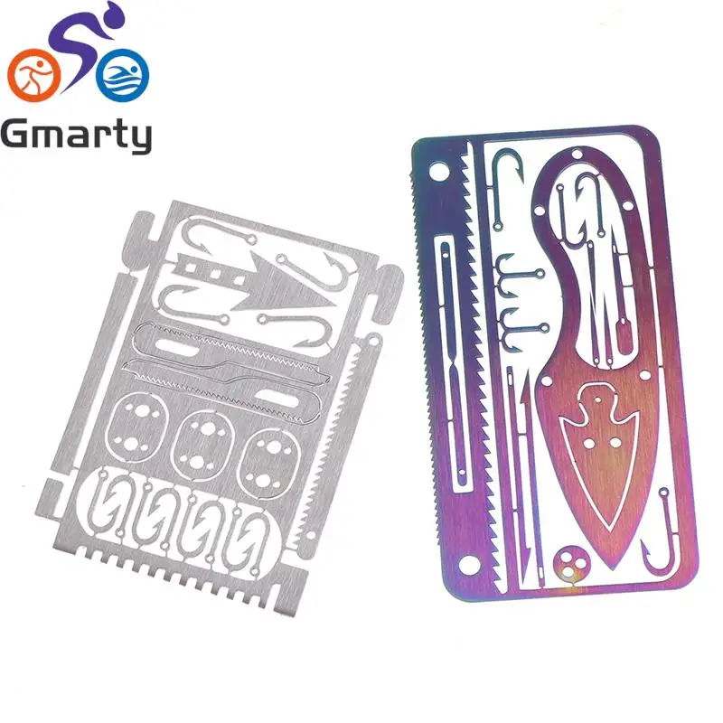 New 17 In 1 Fishing Gear Hook Card Outdoor EDC Tools Outdoor Camping Equipment Emergency Supplies Multifunctional Survival Tools