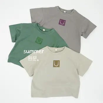 2025 Summer New Children Short Sleeve T Shirts Cute Print Girls Tee Baby Boy Loose Tops Kids Cotton T Shirt Infant Clothes