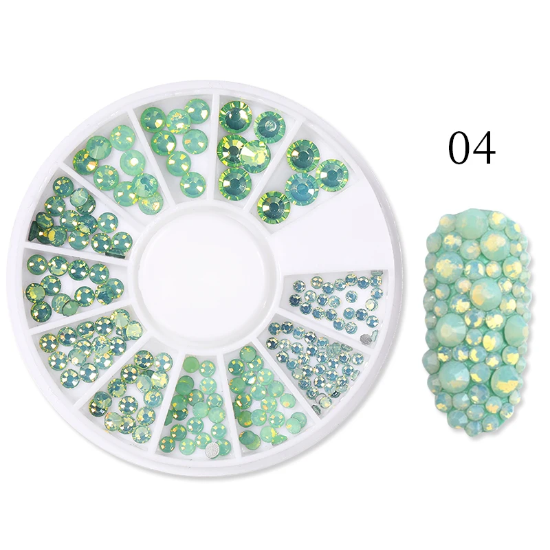 Description Picture 5 of item1 Box Milky Jelly Nail Art Rhinestones Crystal Gems Jewelry Bead Manicure Nail Charms Accessories 3D Nail Art Decorations