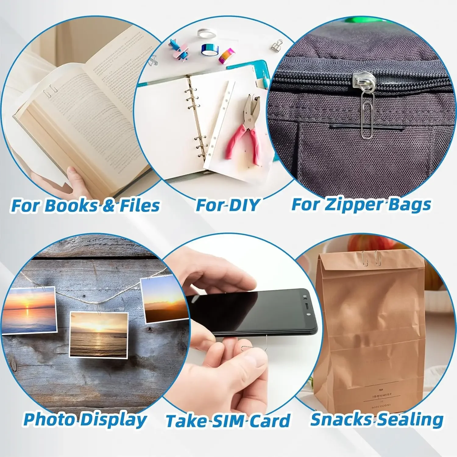 Colorful Metal Paper Clips Set 4