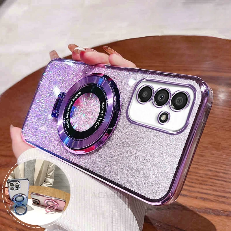 Glitter Plating Silicone Stand Holder Case