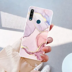 Marble TPU Clear Soft Silicone Phone Case - Elegant Protective Cover for Alcatel 3L 2020 (TM2001)
