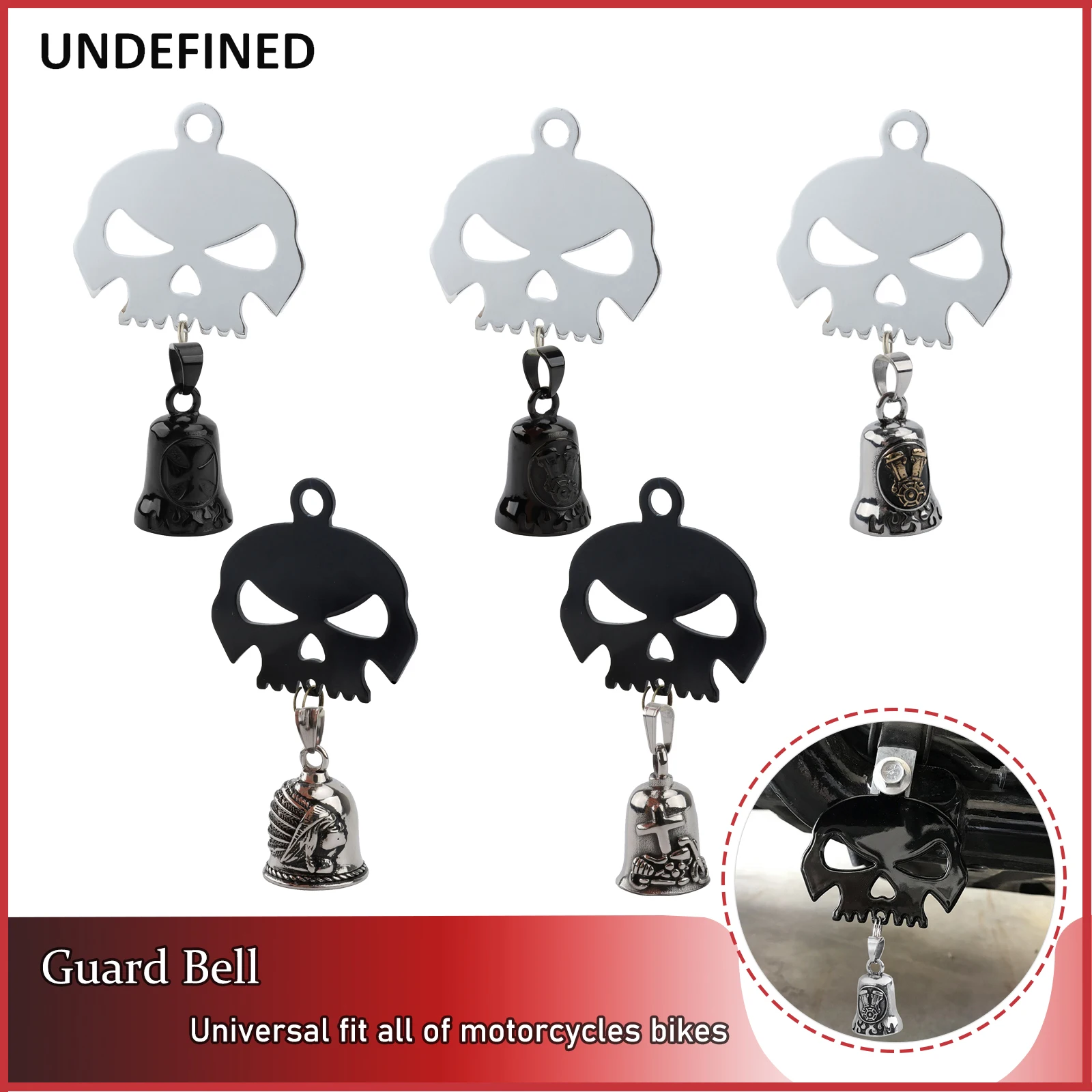 Moto Skull Bell Hanger Mount Eagle Cross Cool Biker Guard Bell Per Harley Indian Scout Bobber Chopper Cafe Racer Custom