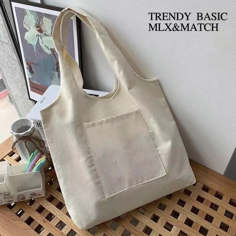 Shopping Bags Solid Color Canvas Tote Bag Shoulder Bags Fashion Casual Garden Eco Friendly Reusable Cute School Tote Tote Bags Canvas Bags Canvas Bag Shopping Bag
