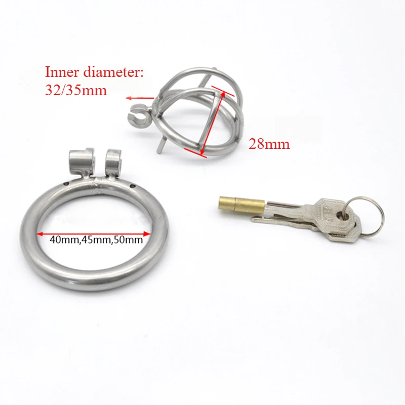 Male Small Inner Chastity Cage Male Mini Sex Toy Breathable Cock Cage Sex Game for Couple Anti-derailment Erotic Urethral Lock